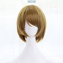 Peruca curta de cabelo sintético bobo, peruca feminina love live de 12 ", cabelo lovelivo, hanço, koizumi, hansim, resistência à calor, fibra + malha 2024 - compre barato