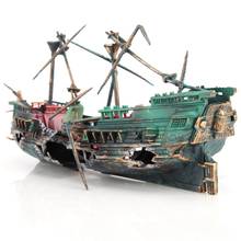 Large Aquarium Decoration Boat Plactic Aquarium Ship Air Split Shipwreck Fish Tank Decor C 2024 - buy cheap