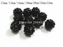 12mm/14mm/16mm/18mm/20mm/22mm/24mm  Black Resin Rhinestone Beads For Chunky Kids Necklace/DIY/Hand Made/Design 2024 - buy cheap