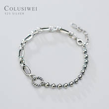 Женский браслет-цепочка COLUSIWEI, браслет из стерлингового серебра 925 пробы с овальной цепочкой, простой геометрический браслет-цепочка 2024 - купить недорого