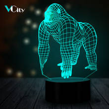 VCity Orangutan 3D Illusion Lamp Touch Remote Base USB LED Night Light Birthday Holiday Gift For Kids Home Table Decor Lighting 2024 - buy cheap