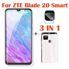 3 in 1 Tempered Glass Case For ZTE Blade 20 Smart  Case Silicone Soft TPU Cover On For ZTE Blade 20 Smart V1050 6.49 inch Case 2024 - buy cheap