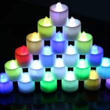 Lámpara de vela electrónica sin llama que cambia de 7 colores, decoración para fiesta en casa, UD88 2024 - compra barato