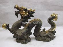 JJJ000++Chinese Folk Classic Bronze Royal FA Lucky Dragon Play Bead statue 2024 - buy cheap