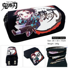 Demon Slayer: Kimetsu No Yaiba Kamado Nezuko Cosplay lápiz de lona caja de papelería con cremallera caja de regalo 2024 - compra barato