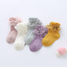 Dance Lace Socks Toddler Girls Cotton Baby Fahion Socks Kids Cozy Vintage Ruffle Frilly Ankle Socks Harajuku Lace up Wedding 2024 - buy cheap