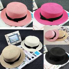 Sombrero de Panamá con lazo para mujer, gorra de playa con lazo, plana y redonda, estilo veraniego, a la moda, 2021 2024 - compra barato