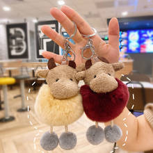 Cute Cartoon Rabbit Fur Bull Keychains Fur Ball Plush Key Chain Key Ring for Women Men Bag Pendant Car Key Holder Toys Kids Gift 2024 - buy cheap