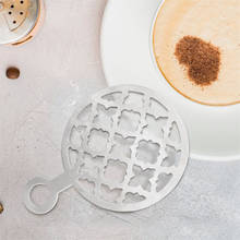 Estêncil de aço inoxidável para decoração de café, estêncil para cappuccino, bolo, biscoito, pintura em spray, arte de confeitaria, acessórios 2024 - compre barato