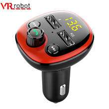 Vr bt21bluetooth 5.0 fm transmissor handsfree carro kit tf cartão/u disco áudio do carro mp3 player com 3.1a duplo usb carregador de carro 2024 - compre barato