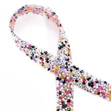 1 Yard Sewing Trim Crystal Motif Strass Hot Fix Rhinestone Tape Applicator Ribbon With Rhinestones Iron On Appliques For Dresses 2024 - buy cheap