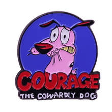 Courage Cowardly Dog Brooch and Enamel Pin Cartoon Animal Lapel Pin Jewelry Gift 2024 - buy cheap