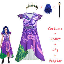 Women Descendants 3 evie Costume,Children Girls Purple Dress Costumes 3D Printed Kids adult Halloween party Masquerade clothes 2024 - buy cheap