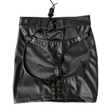 Adjustable Bandage Open Ass Hip Faux Leather Skirts Womens Fetish Erotic Open Butt ClubWear Mini Skirt 2024 - buy cheap