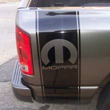 For (2Pcs) Dodge Ram 5.7L vinyl decals racing stripes rear bed  Mopar logo (both sides) 2024 - buy cheap