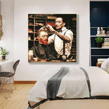 Портрет Ван Гога с забавными персонажами, плакаты с стрижкой и принты картины на холсте, настенные картины для декора гостиной 2024 - купить недорого