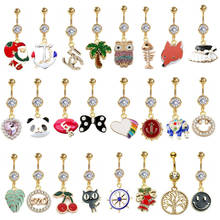 12pcs/lot Mix Styles Sexy Belly Ring Gold Anorized Belly Ring Cute  Stainless Steel Navel Bars Body Piercing  Jewelry for Gift 2024 - buy cheap