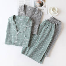 Summer Cotton Crepe Pajamas Mens Thin Short-Sleeved Shorts Leisure Suits Double-Layer Gauze Loose Pyjamas Men 2 Piece Set Pijama 2024 - buy cheap