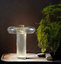 Lámpara de mesa moderna de cristal transparente, luz de lectura, luz de mesa LED nórdica, último diseño, novedad 2024 - compra barato
