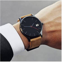 Mens Watch Military watch sports watch full calendar Fashion Leather Band Analog Quartz Round Wrist Business watch For Watch YE1 2024 - buy cheap
