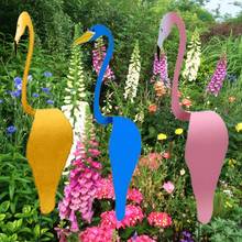 Brinquedo decorativo de cisne e flamingo, pássaro chique dinâmico, pequeno, brisa oscilante, decoração de jardim, quintal 2024 - compre barato