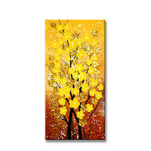 Beautiful gold flowers money tree for home decoration handmade oil painting on canvas wall art decor for living room no framed 2024 - buy cheap