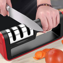 1 pc 3 estágios profissional afiador de faca cozinha afiar mó tungstênio aço e cerâmica facas cozinha acessórios 2024 - compre barato