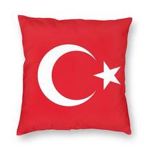 Capa de travesseiro decorativa personalizada do orgulho turco, capa de almofada 45x45 de bandeira da turquia, fronhas para sofá 2024 - compre barato