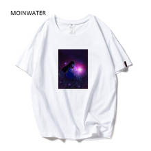 MOINWATER-camisetas con estampado de dibujos animados para mujer, camisa informal de algodón blanco y negro, camisetas de manga corta, Tops MT20054 2024 - compra barato