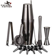 Cocktail Shaker Bar Set: 2 Weighted Boston Shakers,Cocktail Strainer, Jigger,Muddler and Spoon, Ice Tong and 6 Bottle Pourer 2024 - buy cheap