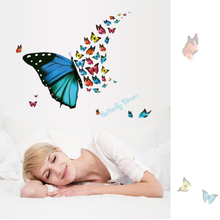 Pegatina de pared de mariposas de colores para decoración, calcomanías artísticas de vinilo DIY para decoración del hogar, papel tapiz 3D para pared 2024 - compra barato