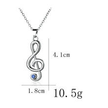 Lucky Simple Singer Logo Hollow Zircon Music Symbol Pendant Necklace Love Woman Mother Girl Gift Wedding blessing Jewelry 2024 - buy cheap