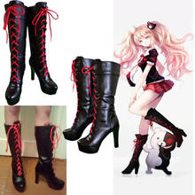 Anime Danganronpa 2 Enoshima Junko Cosplay Boots Shoes Lace Up High Heel Shoes New+Drop Shipping Pu Leather Boots Free Shipping 2024 - buy cheap