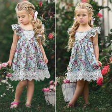 2-7Y Baby Girls Summer Dress Kids Clothing Sleevelss Lace Floral Tutu Dress Casual Princess Dresses Children Outfits 2024 - buy cheap