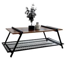 Mesa de café retrô, estilo nórdico, minimalista, tela quadrada, vermelha de ferro forjado, estilo japonês 2024 - compre barato