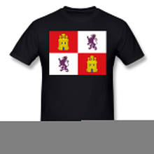 Camiseta básica de manga corta para hombre, Bandera de Castile y León, novedad, banderas de las regiones de España, talla europea 2024 - compra barato