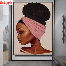 NEW 3d round diamond embroidery Africa woman art 5d Diy full sets diamond painting mosaic black girl pictures of rhinestone gift 2024 - buy cheap