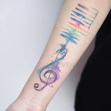 Waterproof Temporary Tattoo Sticker watercolor Music Note tatto stickers flash tatoo fake tattoos tatouage art for women 2024 - buy cheap