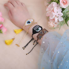 ZHONGVI-pulseras de oro contra el mal de ojo para mujer, brazaletes con estilo, joyería de la amistad, MIYUKI Delicas 2024 - compra barato