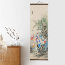 chinese style flower Green plants canvas decorative painting posters bedroom living room wall art solid wood scroll paintings 2024 - buy cheap