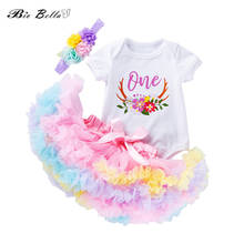 Newborn Baby Girls Clothing Sets Birthday Party Bodysuits Ruffled Tutu Skirt Headband 3 Pcs Baby Set Vestidos De Bebebs Infantil 2024 - buy cheap