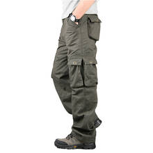 Pantalones Cargo militares para hombre, prenda de vestir con múltiples bolsillos, estilo militar, rectos, largos 2024 - compra barato