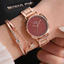 Relojes de cuarzo simples para Mujer, pulsera de aleación de diamante, con correa de acero inoxidable 2024 - compra barato