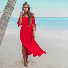 Elegant Summer Beach Off Shoulder Maxi Dress Women Black Sexy Loose Holiday Boho Long Dresses Solid Loose Sundress Vestidos 2024 - buy cheap