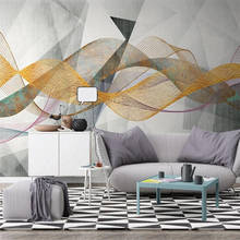 Wellyu Custom wallpaper 3d photo mural Nordic modern minimalist geometric abstract line mural living room TV sofa background pai 2024 - buy cheap