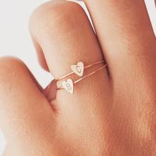 Anel de dedo ajustável chique banhado a ouro, anel de letras cor jacarandá, formato de coração, forma de anel, joias, presentes 2024 - compre barato