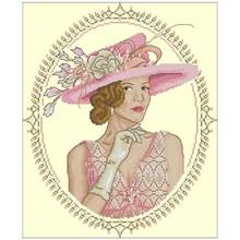 Lady in a hat Patterns Counted Cross Stitch  11CT 14CT 18CT DIY Chinese Cross Stitch Kits Embroidery Needlework Sets 2024 - buy cheap