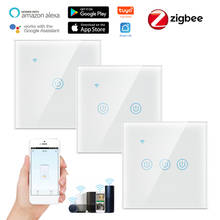 Tuya Zigbee Smart Light Switch 1/2/3/4 Gang Wall Touch Switch Compatible Control Alexa Google Home EU Smart Life Neutral Wire 2024 - buy cheap