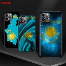 Казахстан флаг для iPhone 12 Mini 11 11Pro X XR XS Max 8 7 6 6S Plus 5S SE 2020 чехол для телефона яркий черный чехол 2024 - купить недорого