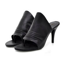 Zapatos de tacón alto para mujer, Sandalias de tacón de aguja sexys, zapatillas de exterior, zapatos deslizantes con tira trasera, color blanco y negro, 2020 2024 - compra barato